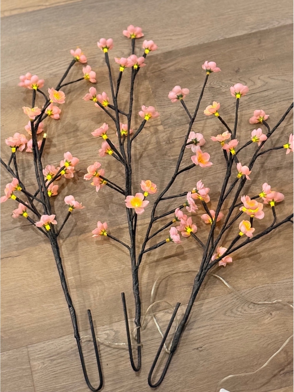 Set of 3 Lighted Cherry Blossom Branch Stems